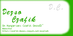 dezso czafik business card